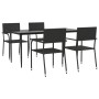 Juego de comedor de jardín 5 piezas ratán sintético negro de , Conjuntos de jardín - Ref: Foro24-3156758, Precio: 300,94 €, D...