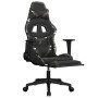 Gaming-Stuhl mit Massage-Fußstütze aus schwarzem Camouflage-Kunstleder von , Gaming-Stühle - Ref: Foro24-345444, Preis: 119,6...