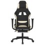 Silla gaming de masaje con reposapiés tela negro y crema de , Sillones para videojuegos - Ref: Foro24-345501, Precio: 141,91 ...