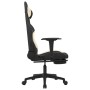 Massage gaming chair with footrest in black and cream fabric by , Gaming chairs - Ref: Foro24-345501, Price: 142,08 €, Discou...