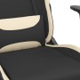 Massage-Gaming-Stuhl mit Fußstütze aus schwarzem und cremefarbenem Stoff von , Gaming-Stühle - Ref: Foro24-345501, Preis: 141...