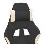 Massage gaming chair with footrest in black and cream fabric by , Gaming chairs - Ref: Foro24-345501, Price: 142,08 €, Discou...