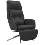 Relaxation armchair and footrest in black genuine and synthetic leather by , Armchairs - Ref: Foro24-3097743, Price: 196,32 €...