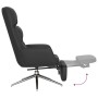 Relaxation armchair and footrest in black genuine and synthetic leather by , Armchairs - Ref: Foro24-3097743, Price: 196,32 €...