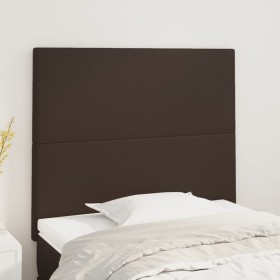 Headboards 2 units of brown synthetic leather 90x5x78/88 cm by , Headboards and footboards - Ref: Foro24-3116133, Price: 64,9...