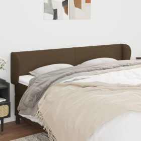 Dark brown fabric headboard 183x23x78/88 cm by , Headboards and footboards - Ref: Foro24-3116881, Price: 71,99 €, Discount: %