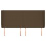 Headboard with dark brown fabric ears 203x23x118/128 cm by , Headboards and footboards - Ref: Foro24-3117701, Price: 138,30 €...