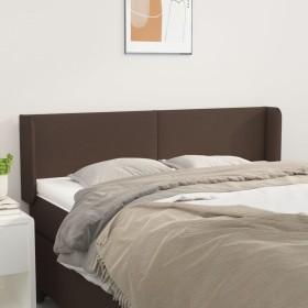 Brown synthetic leather headboard 147x16x78/88 cm by , Headboards and footboards - Ref: Foro24-3118581, Price: 62,09 €, Disco...