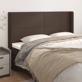 Headboard with brown synthetic leather ears 163x16x118/128 cm by , Headboards and footboards - Ref: Foro24-3119399, Price: 11...