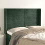 Headboard with dark green velvet ears 147x16x118/128cm by , Headboards and footboards - Ref: Foro24-3119771, Price: 124,84 €,...