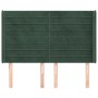 Headboard with dark green velvet ears 147x16x118/128cm by , Headboards and footboards - Ref: Foro24-3119771, Price: 124,84 €,...