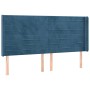 Headboard with dark blue velvet ears 163x16x118/128 cm by , Headboards and footboards - Ref: Foro24-3119778, Price: 128,22 €,...