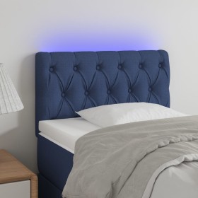 Blue fabric headboard with LED 80x7x78/88 cm by , Headboards and footboards - Ref: Foro24-3121928, Price: 54,99 €, Discount: %