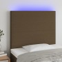 Headboard with LED lights dark brown fabric 90x5x118/128 cm by , Headboards and footboards - Ref: Foro24-3122129, Price: 73,2...