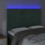 Headboard with LED lights dark green velvet 144x5x118/128 cm by , Headboards and footboards - Ref: Foro24-3122195, Price: 114...