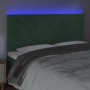 Headboard with LED lights dark green velvet 200x5x118/128 cm by , Headboards and footboards - Ref: Foro24-3122213, Price: 133...