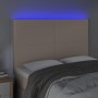 Headboard LED lights cappuccino synthetic leather 144x5x118/128cm by , Headboards and footboards - Ref: Foro24-3122239, Price...