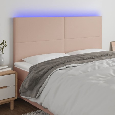 Headboard LED lights cappuccino synthetic leather 180x5x118/128 cm by , Headboards and footboards - Ref: Foro24-3122251, Pric...