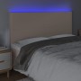 Cabecero luces LED cuero sintético capuchino 180x5x118/128 cm de , Cabeceros y pies de cama - Ref: Foro24-3122251, Precio: 13...