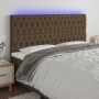 Headboard with LED lights dark brown fabric 180x7x118/128 cm by , Headboards and footboards - Ref: Foro24-3122777, Price: 165...