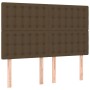 Headboard with LED lights dark brown fabric 144x5x118/128 cm by , Headboards and footboards - Ref: Foro24-3122859, Price: 125...