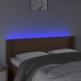 Cabecero con LED cuero sintético marrón 147x16x78/88 cm de , Cabeceros y pies de cama - Ref: Foro24-3123049, Precio: 68,20 €,...