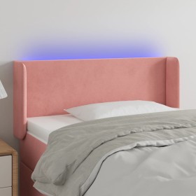 Cabecero con LED de terciopelo rosa 103x16x78/88 cm de , Cabeceros y pies de cama - Ref: Foro24-3122997, Precio: 54,90 €, Des...