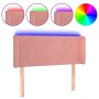 Pink velvet headboard with LED 103x16x78/88 cm by , Headboards and footboards - Ref: Foro24-3122997, Price: 54,90 €, Discount: %