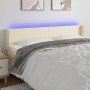 Cabecero con LED cuero sintético crema 163x16x78/88 cm de , Cabeceros y pies de cama - Ref: Foro24-3123054, Precio: 72,82 €, ...