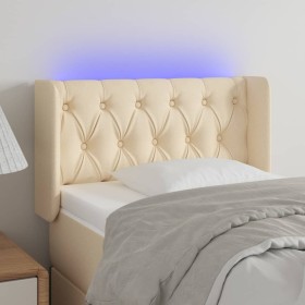 Cabecero con LED de tela crema 83x16x78/88 cm de , Cabeceros y pies de cama - Ref: Foro24-3123551, Precio: 59,99 €, Descuento: %