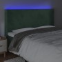 Dark green velvet headboard with LED 203x16x118/128 cm by , Headboards and footboards - Ref: Foro24-3123837, Price: 143,99 €,...