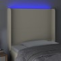 Cabecero con LED cuero sintético color crema 103x16x118/128 cm de , Cabeceros y pies de cama - Ref: Foro24-3123854, Precio: 8...