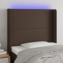 Cabecero con LED cuero sintético marrón 93x16x118/128 cm de , Cabeceros y pies de cama - Ref: Foro24-3123849, Precio: 82,39 €...