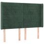 Cabecero con LED de terciopelo verde oscuro 147x16x118/128 cm de , Cabeceros y pies de cama - Ref: Foro24-3124239, Precio: 13...