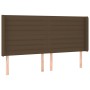 Headboard with LED in dark brown fabric 203x16x118/128 cm by , Headboards and footboards - Ref: Foro24-3124213, Price: 148,48...