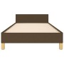 Dark brown fabric bed frame with headboard 80x200 cm by , Beds and slatted bases - Ref: Foro24-3124850, Price: 154,99 €, Disc...