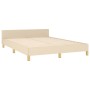 Bed frame with cream fabric headboard 140x190 cm by , Beds and slatted bases - Ref: Foro24-3125297, Price: 254,99 €, Discount: %