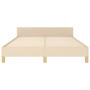 Bed frame with cream fabric headboard 140x190 cm by , Beds and slatted bases - Ref: Foro24-3125297, Price: 254,99 €, Discount: %