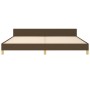 Bed frame with headboard in dark brown fabric 200x200cm by , Beds and slatted bases - Ref: Foro24-3125327, Price: 285,56 €, D...