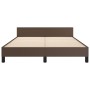 Brown synthetic leather headboard bed frame 140x200 cm by , Beds and slatted bases - Ref: Foro24-3125454, Price: 230,99 €, Di...