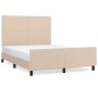 Estructura de cama cabecero cuero sintético capuchino 140x200cm de , Camas y somieres - Ref: Foro24-3125456, Precio: 244,99 €...