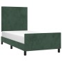 Dark green velvet bed frame with headboard 100x200 cm by , Beds and slatted bases - Ref: Foro24-3125620, Price: 155,21 €, Dis...