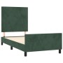 Dark green velvet bed frame with headboard 100x200 cm by , Beds and slatted bases - Ref: Foro24-3125620, Price: 155,21 €, Dis...