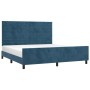 Dark blue velvet bed frame with headboard 160x200 cm by , Beds and slatted bases - Ref: Foro24-3125828, Price: 249,65 €, Disc...