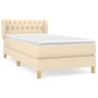 Cama box spring con colchón tela color crema 90x200 cm de , Camas y somieres - Ref: Foro24-3127018, Precio: 330,68 €, Descuen...