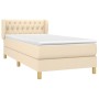 Cama box spring con colchón tela color crema 90x200 cm de , Camas y somieres - Ref: Foro24-3127018, Precio: 330,68 €, Descuen...