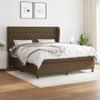 Cama box spring con colchón tela marrón oscuro 180x200 cm de , Camas y somieres - Ref: Foro24-3128224, Precio: 671,67 €, Desc...