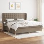 Box spring bed with taupe gray fabric mattress 200x200 cm by , Beds and slatted bases - Ref: Foro24-3128873, Price: 725,26 €,...