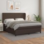 Box spring bed with brown synthetic leather mattress 160x200 cm by , Beds and slatted bases - Ref: Foro24-3128922, Price: 575...