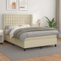 Cama box spring con colchón cuero sintético crema 140x200cm de , Camas y somieres - Ref: Foro24-3129035, Precio: 507,45 €, De...